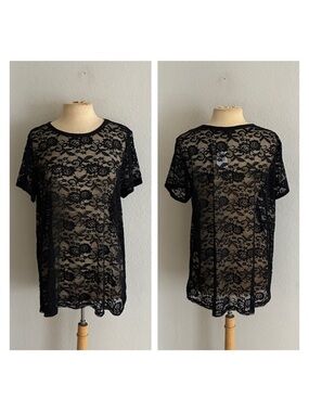 Torrid black sheer mesh tee